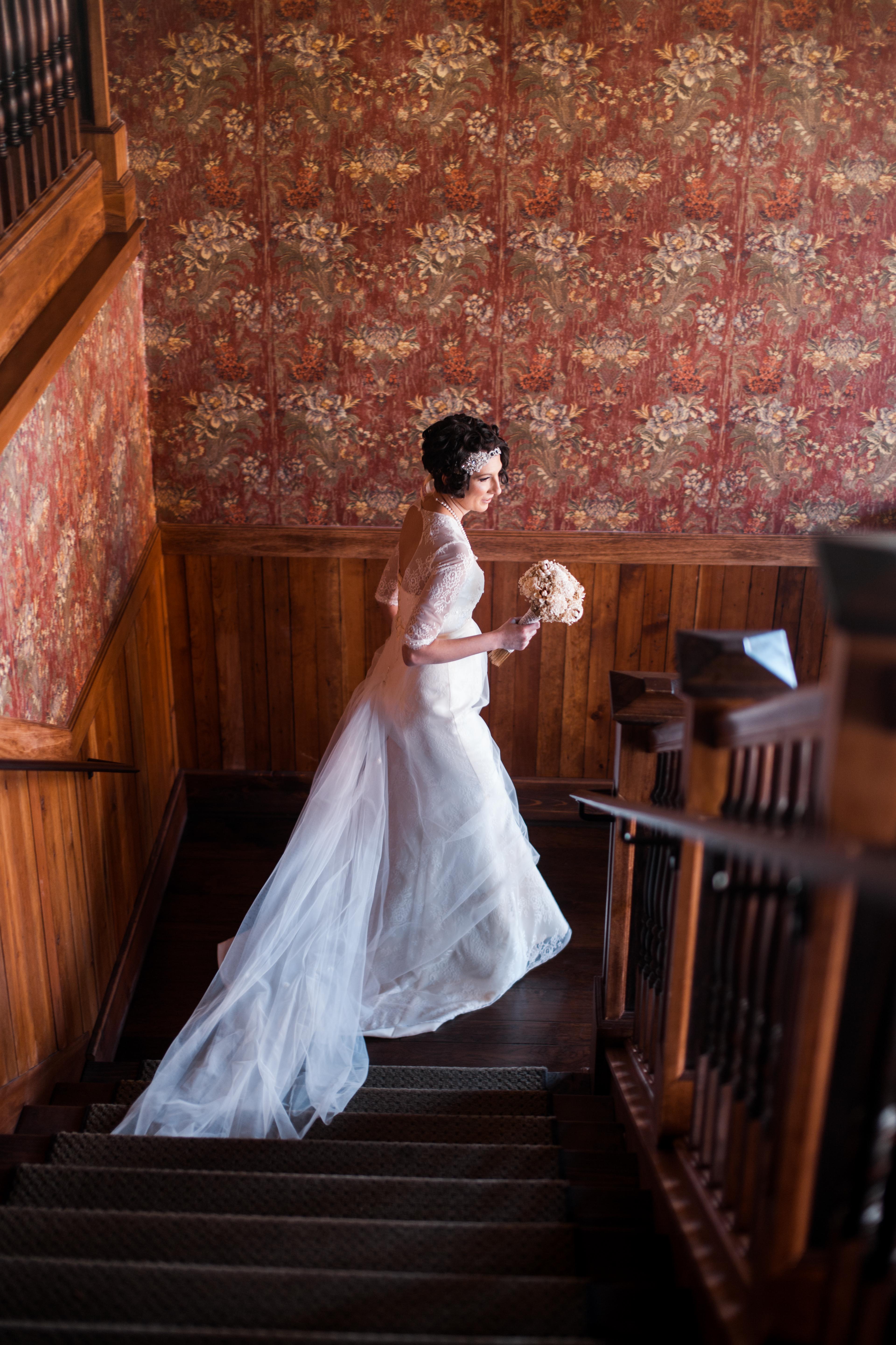 bride_stairs_weatherford_hotel_flagstaff