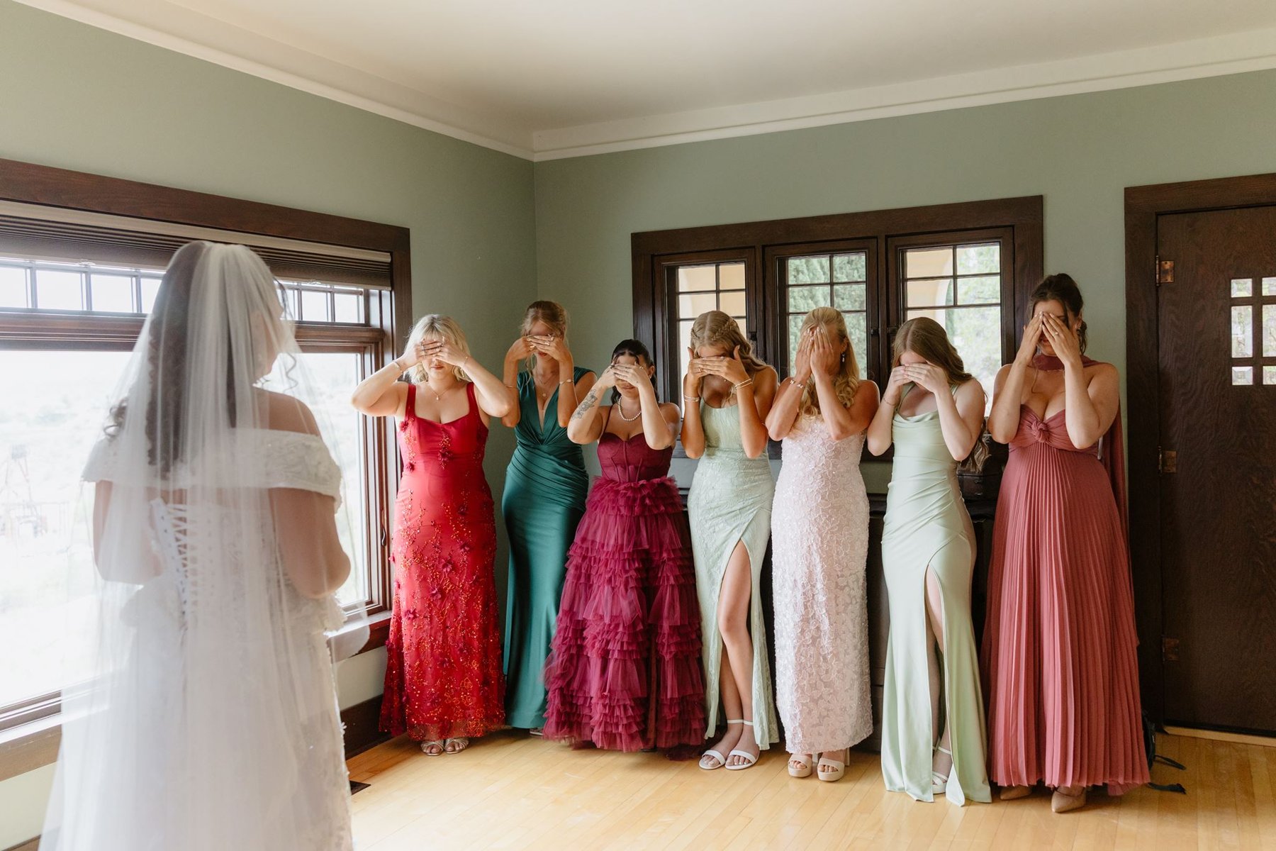 Bridesmaids reacting to Abigail’s wedding dress reveal