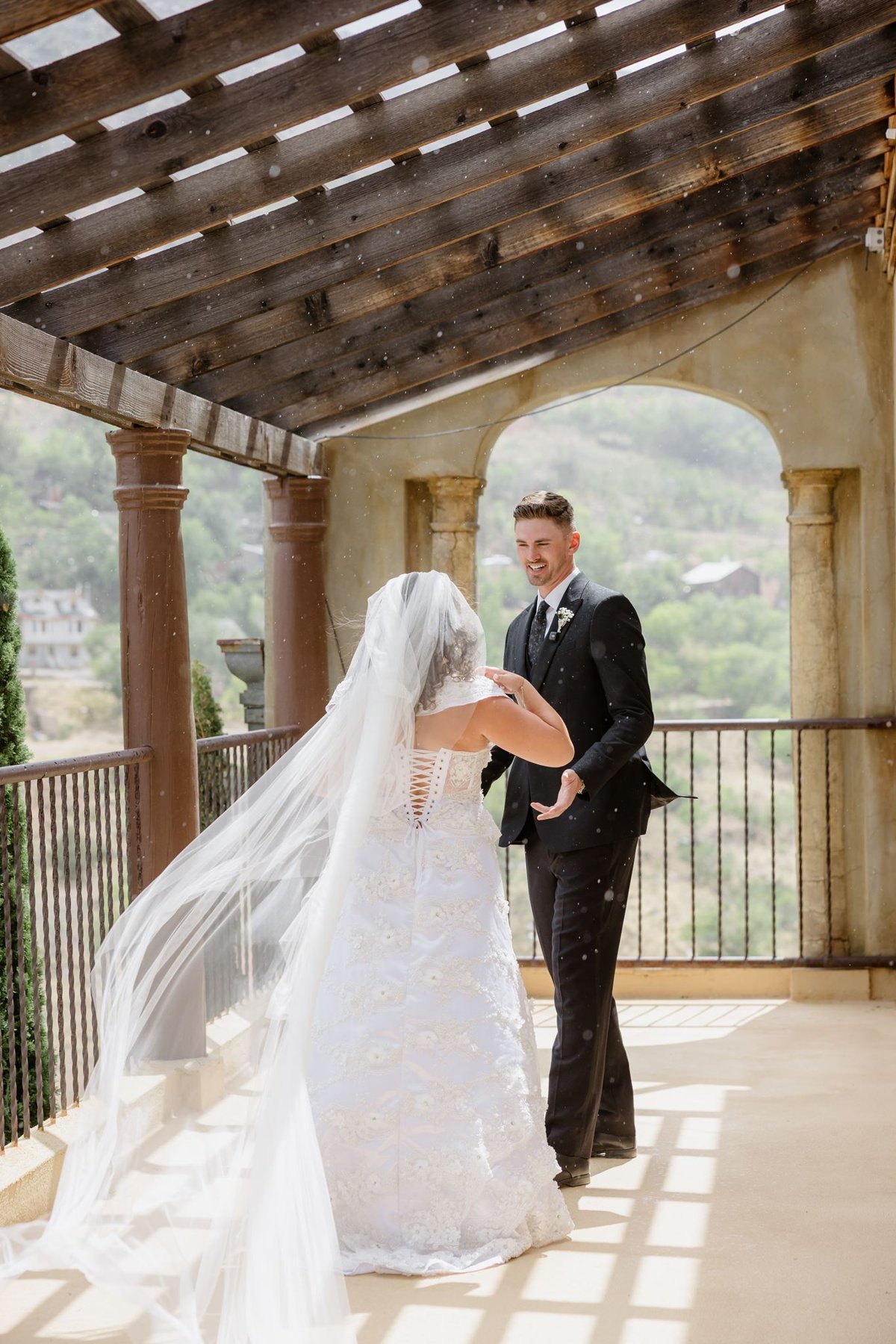 Ethan reacting to Abigail during their first look