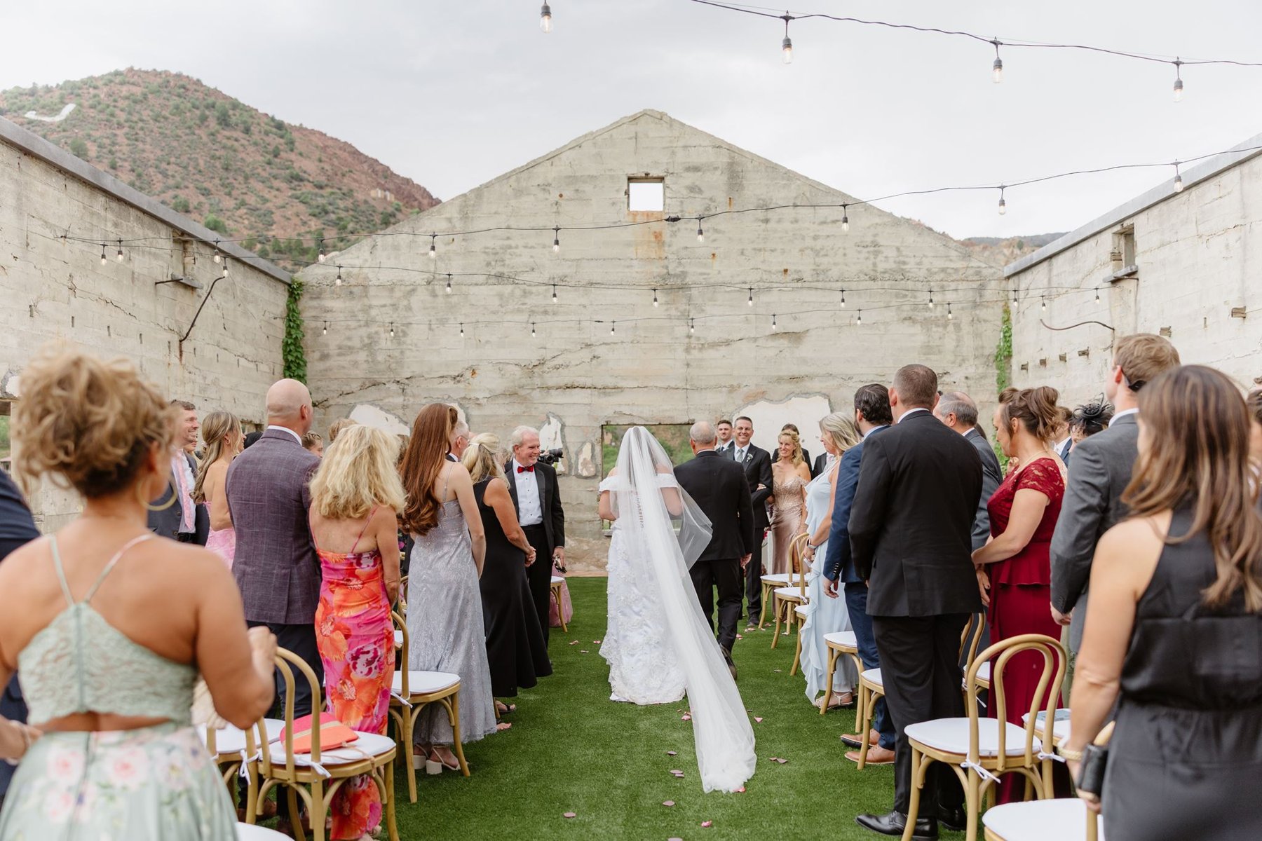 Guests gathered for the rooftop ceremony at The Little Daisy Jerome