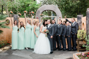 bridal-party-celebrating-bride-groom-just-married-boojum-tree