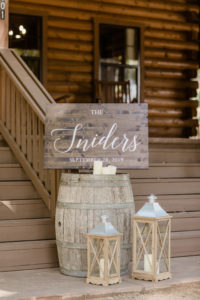 wedding sign with lanterns